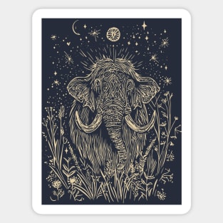 Celestial Mammoth in the Stars – Ancient Giant Under the Moon Sticker